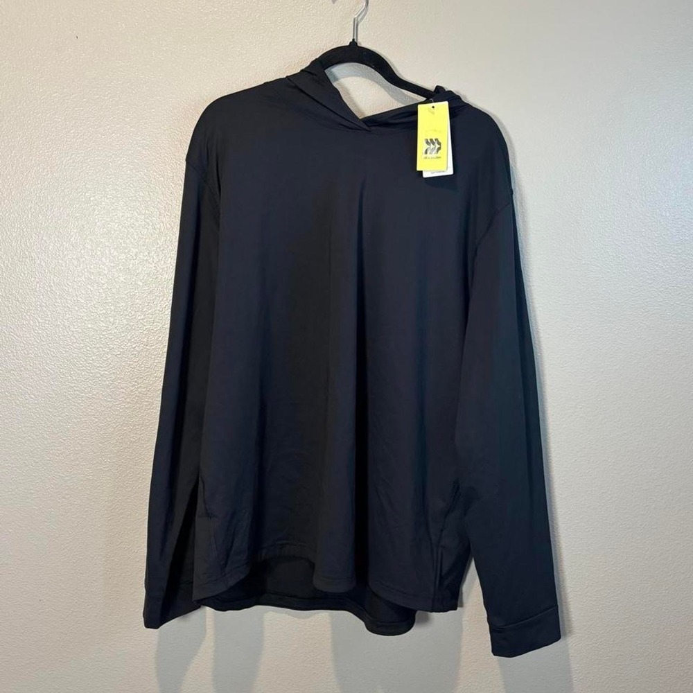 All in Motion Mens black polyester & spandex hoodie in XXL